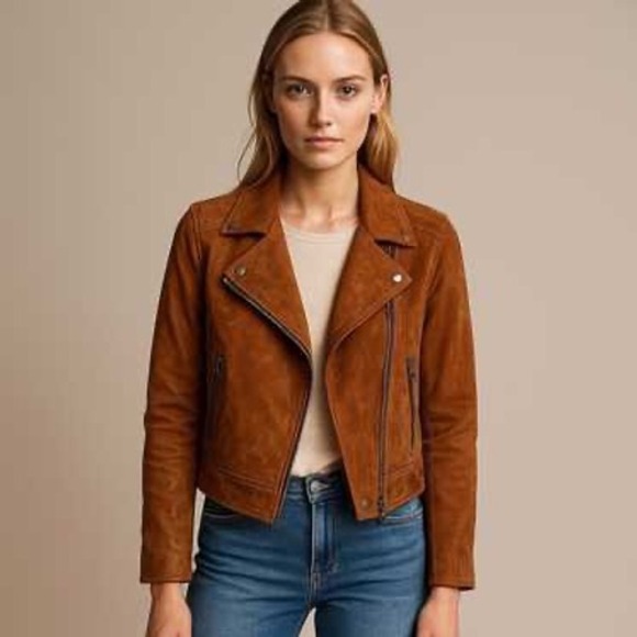 New BLANKNYC Suede Leather Moto Jacket Full Zip, Small - Picture 1 of 9